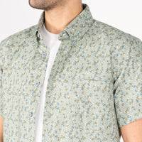 Short Sleeve Easy Shirt - Nuts & Berry -Blue | Naked & Famous Denim