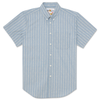 Short Sleeve Easy Shirt - Vintage Dobby Stripes - Pale Blue