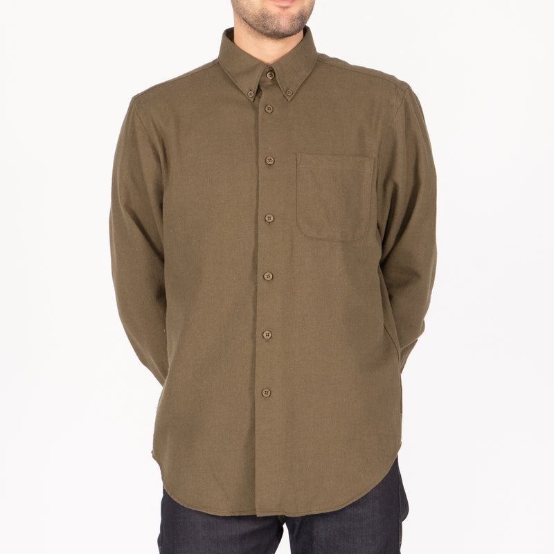 Easy Shirt - Cotton Silk Blend Twill - Army | Naked & Famous Denim
