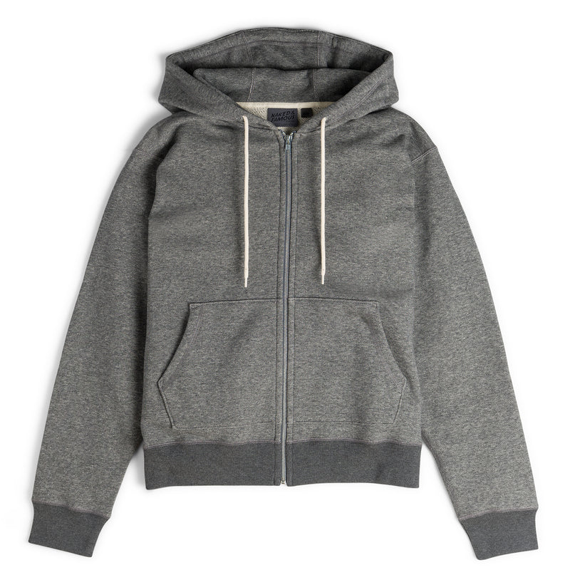 Zip Hoodie - Heavyweight Terry - Charcoal | Naked & Famous Denim