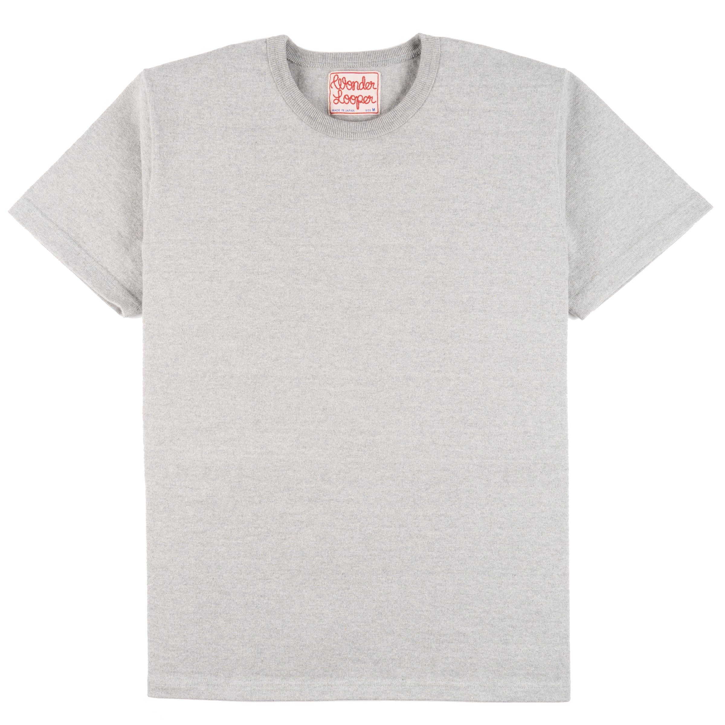 Crewneck T-shirt - Double Heavyweight - Heather Grey by Wonder Looper