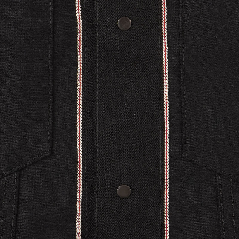 Stealth Pocket Denim Jacket - Solid Black Selvedge - inside selvedge