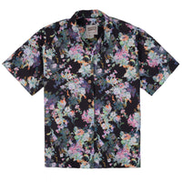 Collar Camp Shirt - Flower Painting - Black