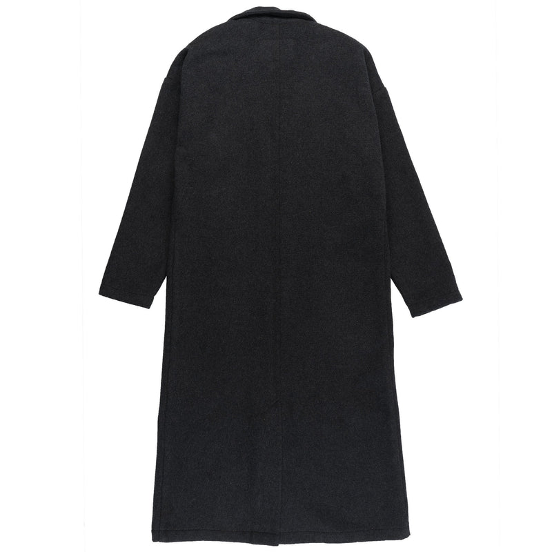 Women's Duster Coat - Cotton Melton - Charcoal - back
