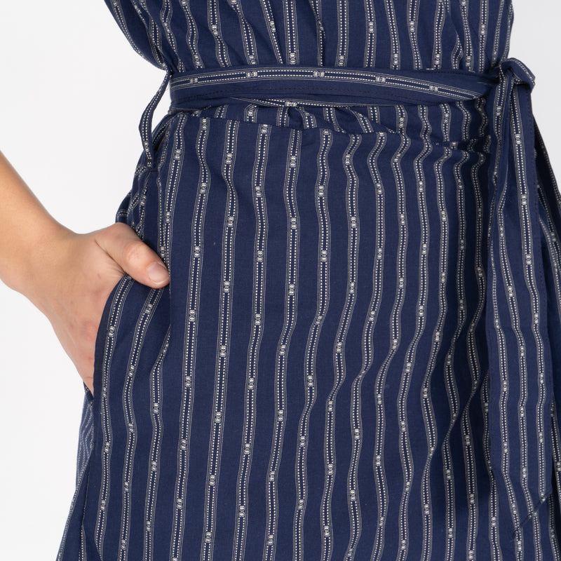 Wrap Dress - Vintage Dobby Stripes - Navy | Naked & Famous Denim