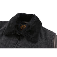 Schott B-15 Wool Bomber Jacket with Leather Sleeves