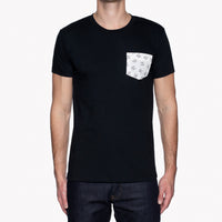 Pocket Tee - Black + Cats Faces - White | Naked & Famous Denim