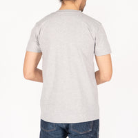 Pocket Tee - Heather Grey -Floral Painting - Navy | Naked & Famous Denim