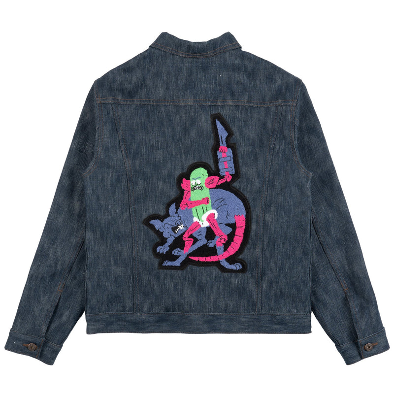 Denim Jacket - Pickle Rick "Solenya" Selvedge with Chenille Embroidery | Naked & Famous Denim