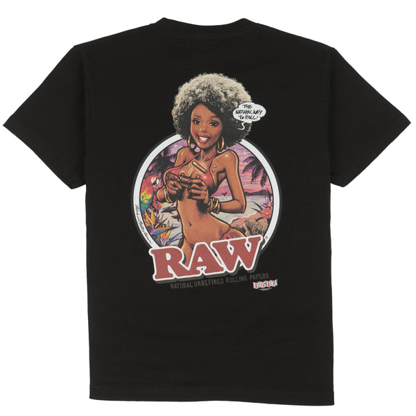 T-Shirt “Raw Girl Series 2 SS” avec Pochette – Noir 
