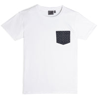 Pocket Tee - White + Kimono Print Basketweave | Naked & Famous Denim