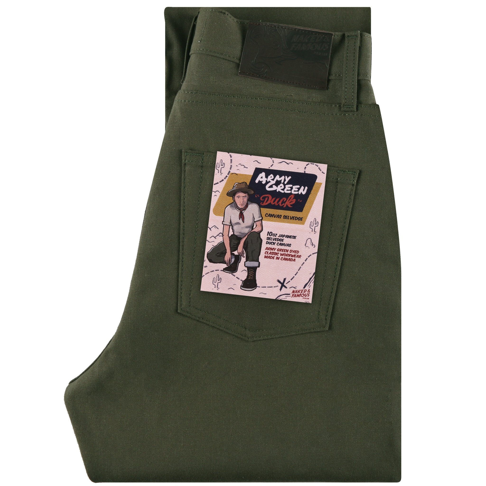 The Classic - Army Green Duck Selvedge by Naked & Famous Denim