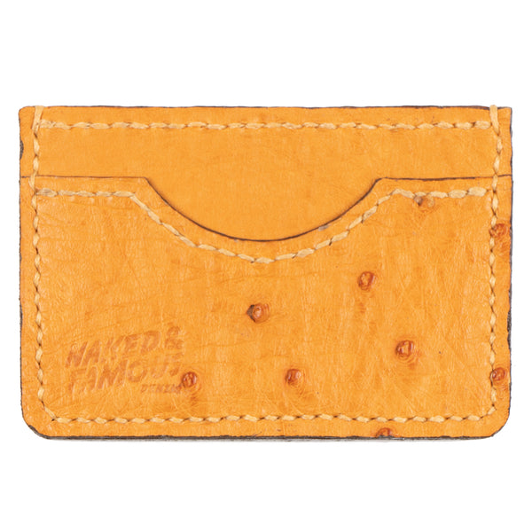 Card Case - Exotic Ostrich Leather - Tan